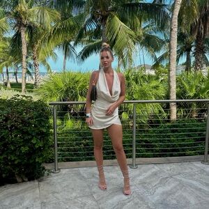 Hello Molly Cream Halter dress